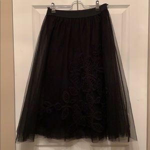Black Anthropologie Tulle Skirt